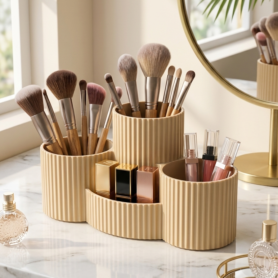 WANDA organizador de brochas de maquillaje Piel  uso — AMÜSA Colombia
